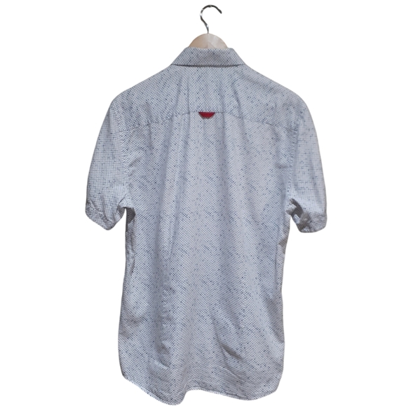 7 Downie St London Couture Men's Short Sleeve Button Down Size 5 (Large) - Picture 3 of 10